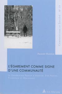 L'égarement comme signe d'une communauté : la génération perdue d'Aragon, Dos Passos, Fitzgerald et Hemingway