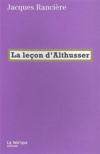 La leçon d'Althusser