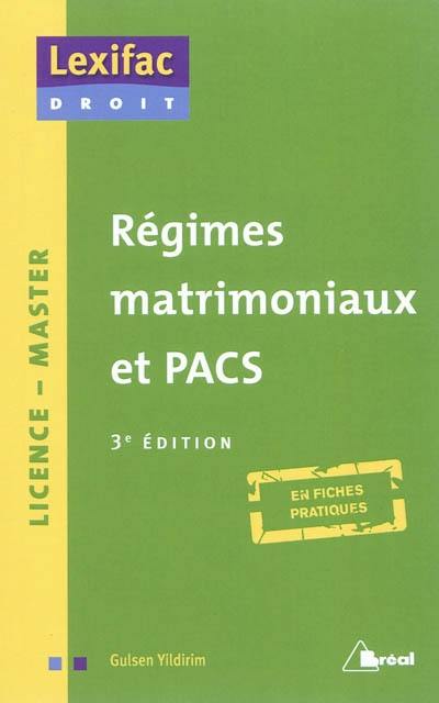 Régimes matrimoniaux et Pacs : licence, master