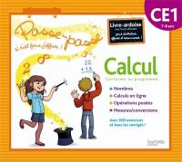 Calcul CE1, 7-8 ans, conforme au programme : livre-ardoise avec feutre effaçable pour s'entraîner, effacer et recommencer ! : nombres, calcul en ligne, opérations posées, mesures-conversions : avec 200 exercices et tous les corrigés !