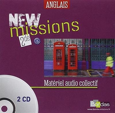 New missions : anglais seconde, A2-B1, programme 2014 : matériel audio collectif