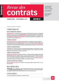 Revue des contrats, n° 3 (2018)