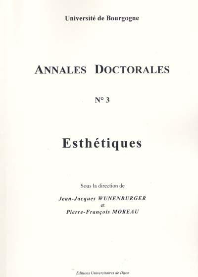 Esthétiques : actes de la journée d'études du 5 mai 1999