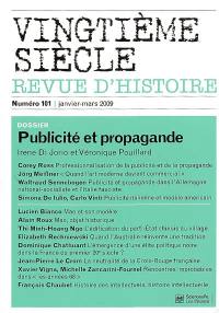 Vingtième siècle, n° 101. Publicité et propagande