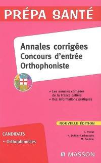 Annales corrigées concours d'entrée d'orthophoniste