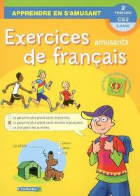 Exercices amusants de français CE2-3e primaire, 8-9 ans : avec autocollants de récompense