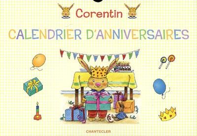 Corentin : calendrier d'anniversaires