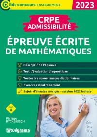 Epreuve écrite de mathématiques : CRPE admissibilité, cat. A : 2023