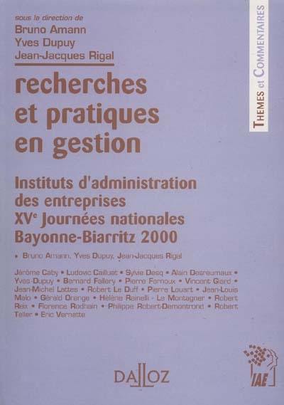 Recherches et pratiques en gestion