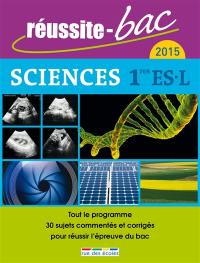 Sciences 1res ES, L : 2015