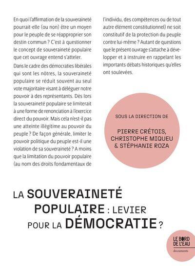 La souveraineté populaire : levier pour la démocratie ?