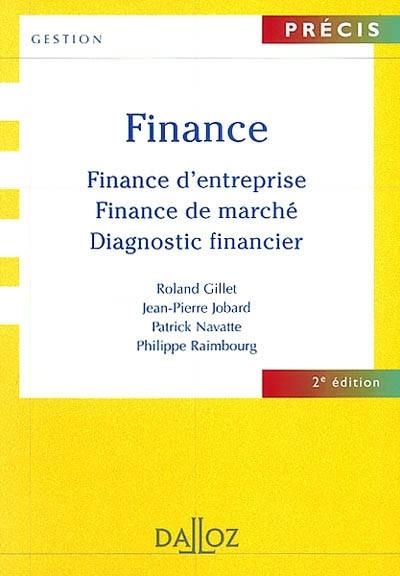 Finance : finance d'entreprise, finance de marché, diagnostic financier