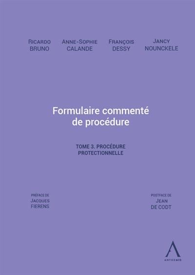 Formulaire commenté de procédure. Vol. 3. Procédure protectionnelle