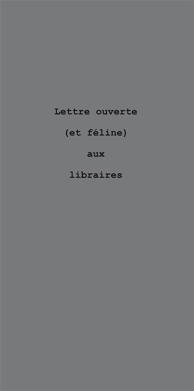 Lettre ouverte (et féline) aux libraires