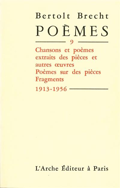 Poèmes. Vol. 9. 1913-1956