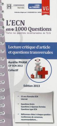 Lecture critique d'article et de questions transversales : l'ECN en + 1.000 questions