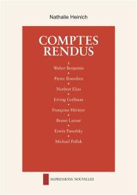 Comptes rendus : Walter Benjamin, Pierre Bourdieu, Norbert Elias...