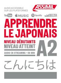 Apprendre le japonais : niveau débutants : niveau atteint A2