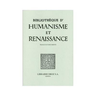 Bibliothèque d'humanisme et Renaissance, n° 81-3