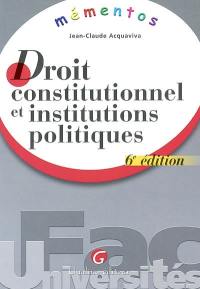 Droit constitutionnel et institutions politiques