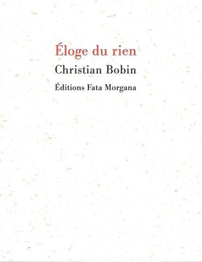 Eloge du rien