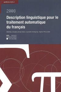 Description linguistique pour le traitement automatique du français