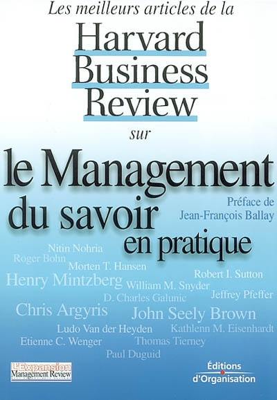 Le management du savoir en pratique