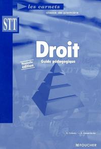 Droit, classe de première STT : guide pédagogique