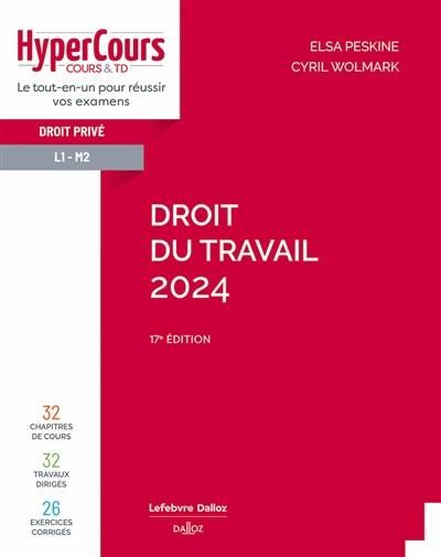 Droit du travail 2024 : droit privé L1-M2