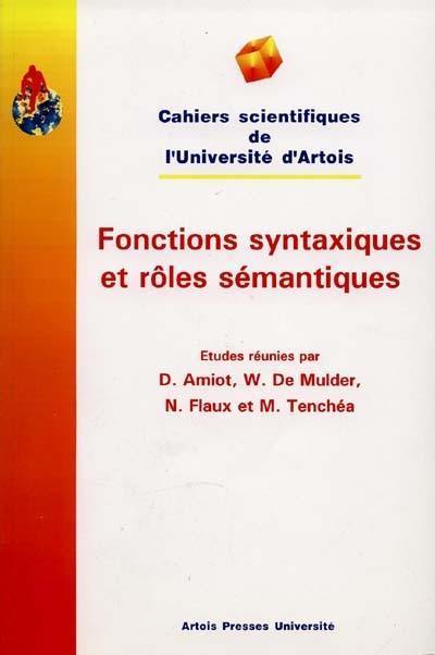 Fonctions syntaxiques et rôles sémantiques