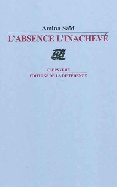 L'absence, l'inachevé : poèmes