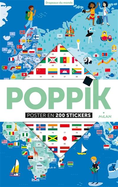 Drapeaux du monde : poster en 200 stickers