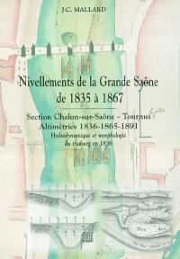 Nivellements de la Grande Saône de 1835 à 1867 : traduction et interprétation des données d'archives en termes et systèmes contemporains, section Chalon-sur-Saône-Tournus, altimétries 1836-1865-1891 : approche hydrodynamique et morphologique du thalweg de 1836