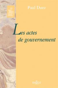 Les actes de gouvernement