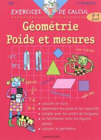 Géométrie, poids et mesures, CE2-3e primaire, 8-9 ans