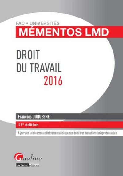 Droit du travail 2016