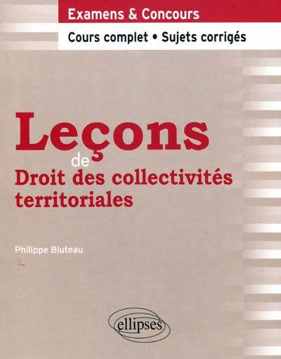 Leçons de droit des collectivités territoriales : examens & concours