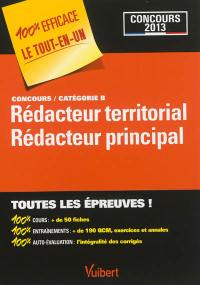 Rédacteur territorial, rédacteur principal : concours catégorie B : concours 2013