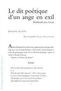 Le dit poétique d'un ange en exil : Rimbaud avec Lacan