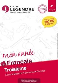 Mon année de français 3e : cours, méthode, exercices, corrigés