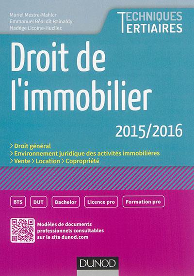 Droit de l'immobilier 2015-2016