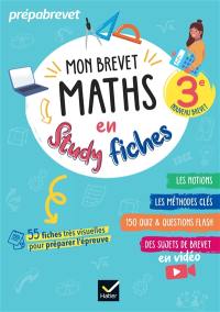 Mon brevet maths en Study fiches 3e : nouveau brevet