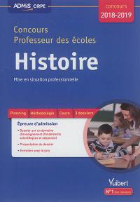 Concours professeur des écoles : histoire, mise en situation professionnelle : épreuve d'admission, concours 2018-2019