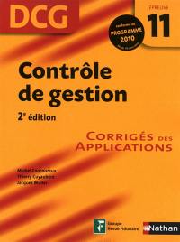 Contrôle de gestion, DCG épreuve 11