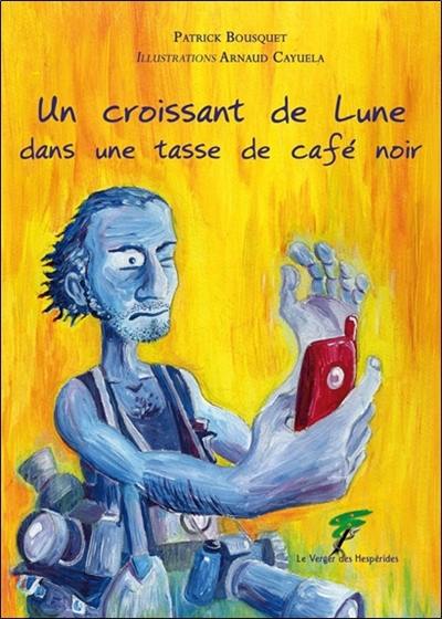 Un croissant de lune, dans un bol de café noir