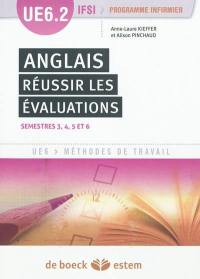 Anglais : réussir les évaluations : UE6.2 IFSI, programme infirmier, semestres 3, 4, 5 et 6