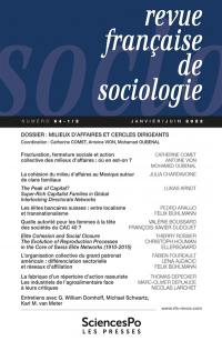 Revue française de sociologie, n° 64-1. Milieux d'affaires et cercles dirigeants