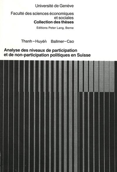 Analyse des niveaux de participation et de non-participation politiques en Suisse