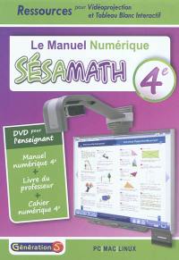 Le manuel numérique Sésamath 4e : DVD pour l'enseignant