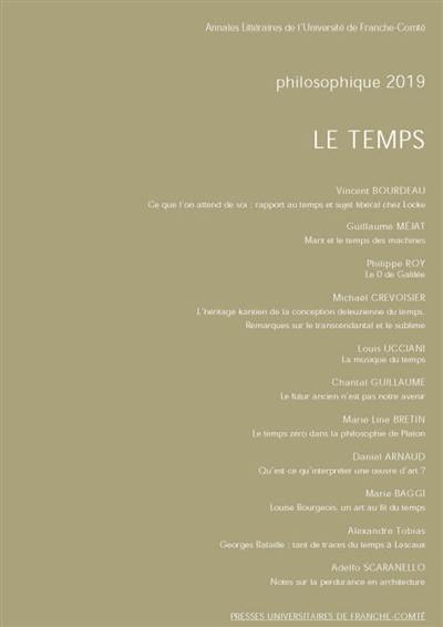 Philosophique, n° 2019. Le temps